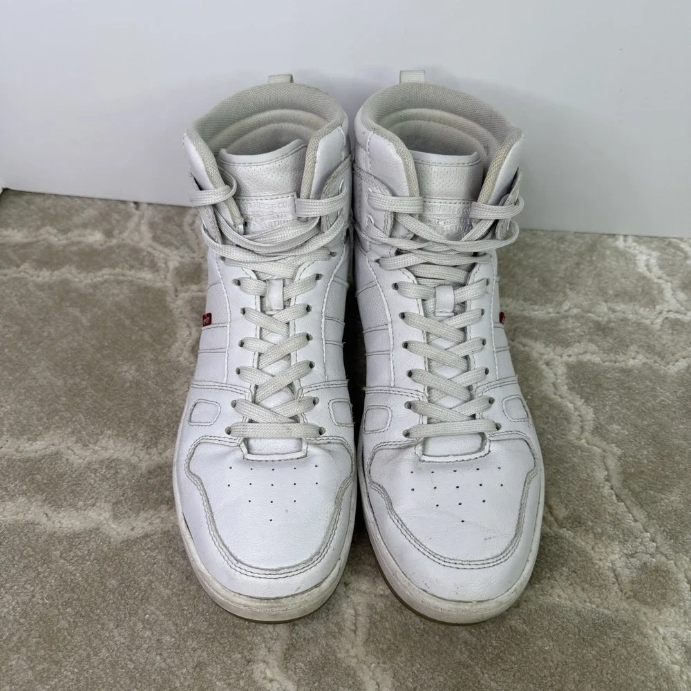 Levi's White High Top Sneakers‎ Size 8.5 Men's Shoes Preowned